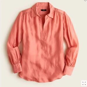 COPY - J.Crew Eco Cupro popover blouse rose colored